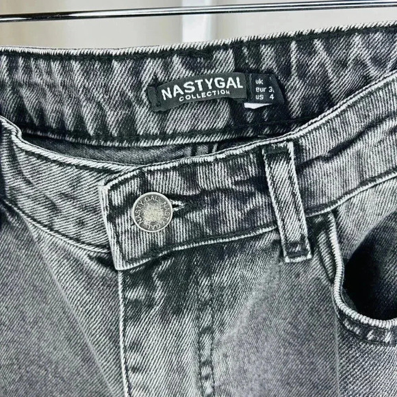 2/$30 Nasty Gal Collection Size 4 Fringe Stone Wash Black Jeans Western Concert - Picture 4 of 8